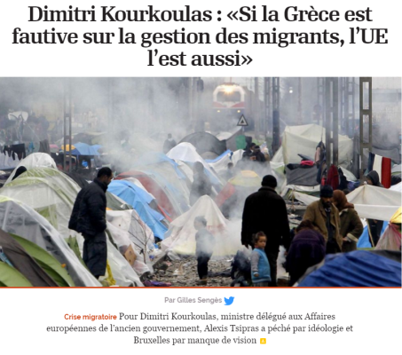 Dimitri Kourkoulas : «Si la Grèce est fautive sur la gestion des migrants, l’UE l’est aussi»